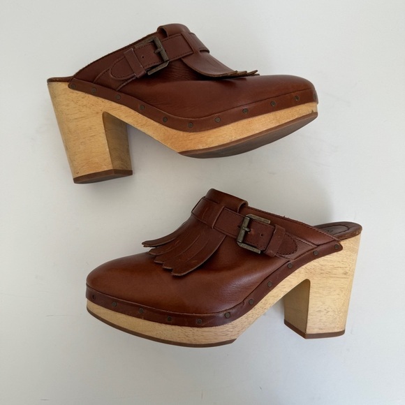 Madewell Womens Y2K Retro Classic Clog With Fringe Brown Leather Size 8.5 - Picture 7 of 9